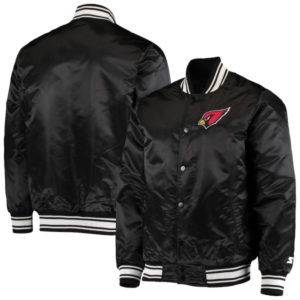 Arizona Cardinals NFL Starter Black Locker Room Satin Varsity Jacket