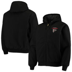 Atlanta Falcons Dunbrooke Black Dakota Cotton Canvas Hooded Jacket