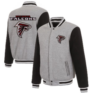 Atlanta Falcons JH Design Gray Black Reversible Fleece Jacket