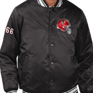 Atlanta Falcons NFL Starter Black Throwback Helmet Satin Jacket