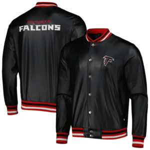 Atlanta Falcons The Wild Collective Black Metallic Bomber Jacket