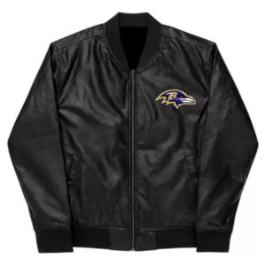 Baltimore Ravens NFL Black Varsity Leather Jacket