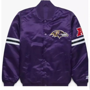 Baron NFL Baltimore Ravens Flock Satin Varsity Jacket