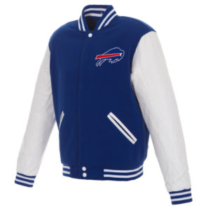 Buffalo Bills NFL Pro Reversible Royal_White Fleece Jacket