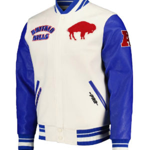 NFL Buffalo Bills Retro Classic Royal And Cream Varsity Jacket