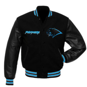 NFL Carolina Panthers Varsity Black Jacket