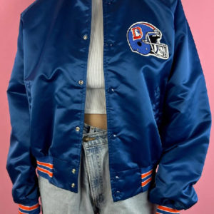 90’s Denver Broncos NFL Blue Satin Jacket