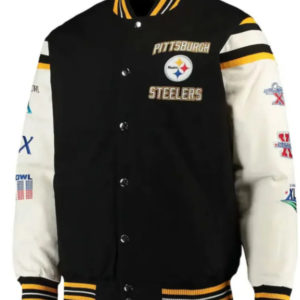 Champions Pittsburgh Steelers Black Letterman Jacket