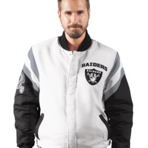 Chicago Bears Commander White & Black Varsity Jacket