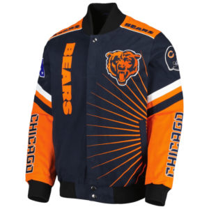 Chicago Bears G-iii Sports By Carl Banks Navy Extreme Redzone Varsity Jacket