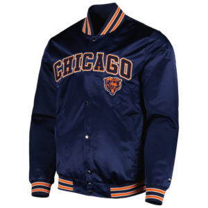 Chicago Bears Tommy Hilfiger Navy Elliot Varsity Jacket