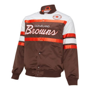 Cleveland Browns Mitchell_Ness Brown 75th Anniversary Satin Varsity Jacket