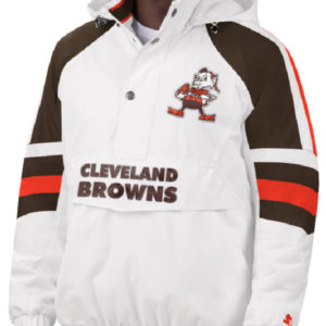 Cleveland Browns NFL Starter White Thursday Night Pullover Nylon Jacket