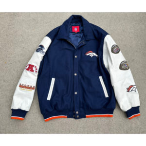 Denver Broncos 2 Time Super Bowl Champions Letterman Jacket