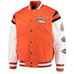 Denver Broncos Home Team Orange_White Cotton Jackets