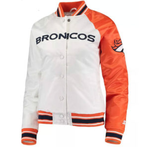 Denver Broncos NFL Hometown White_Orange Satin Jackets