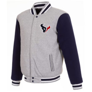 Houston Texans NFL Gray_Navy Varsity Wool Jacket