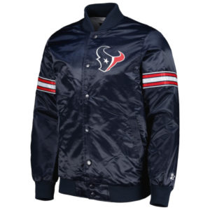 Houston Texans Starter Navy The Pick and Roll Satin Jacket