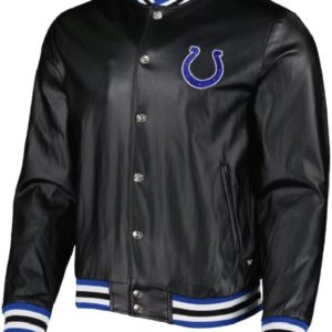 Indianapolis Colts Metallic Black Bomber Jacket