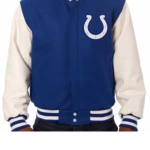 Indianapolis Colts NFL Blue And White Wool Varsity Jacket