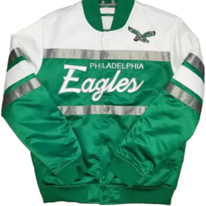 Jalen Hurts Philadelphia Eagles White and Green Jacket