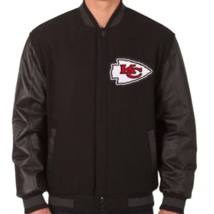 Kansas City Chiefs Embroidered Wool Black Jacket