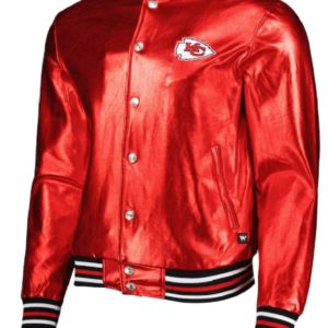 Kansas City Chiefs Metallic Red Bomber Jacket