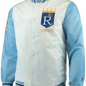 Kansas City Royals White and Blue Satin Jacket