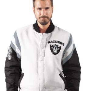 Las Vegas Raiders Black And White Varsity Jacket