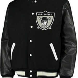 Las Vegas Raiders Black Wool Varsity Jacket