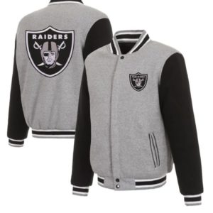 Las Vegas Raiders JH Design Reversible Fleece Full-Snap Jacket