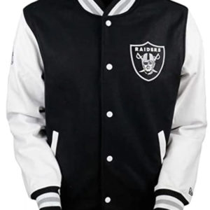 Las Vegas Raiders Letterman Black And White Jacket