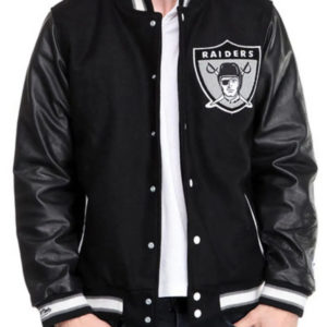 Las Vegas Raiders Letterman Black Wool Varsity Jacket