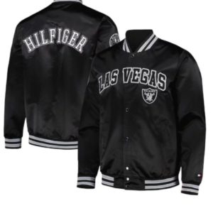 Las Vegas Raiders Tommy Hilfiger Black Varsity Jacket