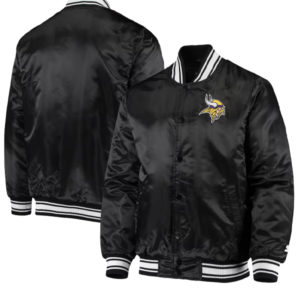 Minnesota Vikings Black Satin Jacket