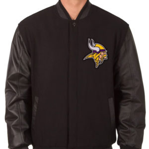 Minnesota Vikings Embroidered Logos Black Jacket