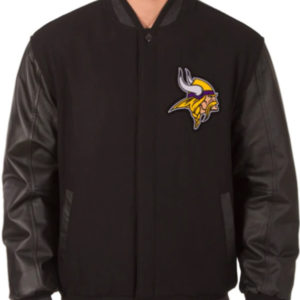 Minnesota Vikings Fans Inspired Varsity Black Jacket