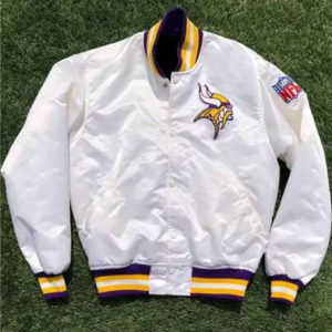 Minnesota Vikings White Satin Jacket