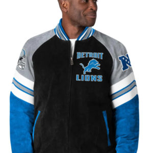 NFL Detroit Loins Suede Leather Jacket