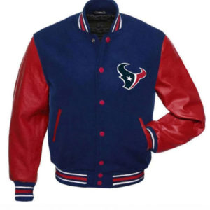 NFL Houston Texans Red_Blue Letterman wool Varsity Jacket