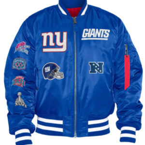 New York Giants Bomber Satin MA-1 Jacket