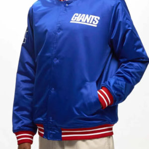 New York Giants Heavyweight Royal Blue Satin Jacket