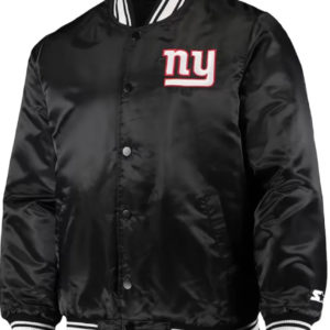 New York Giants Locker Room Black Satin Jacket