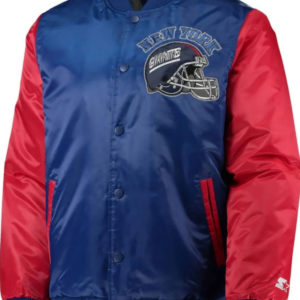 New York Giants Room Red And Blue Satin Jacket