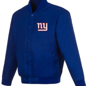 New York Giants Royal Varsity Poly Twill Polyester Jacket