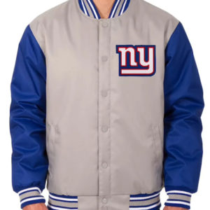 New York Giants Royal/Gray Poly Twill Polyester Jacket