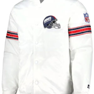 New York Giants The Power Forward White Satin Jacket