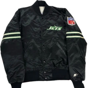 New York Jets 80s Black Satin Jacket