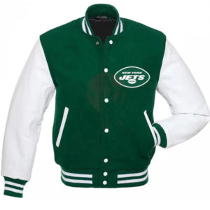 New York Jets Green and White Wool Jacket