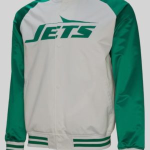 New York Jets White Legacy Satin Jacket